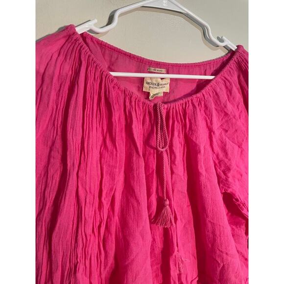 Denim and Supply Ralph Lauren Pink Off Shoulder Billowy Blouse Size Medium - Picture 3 of 8